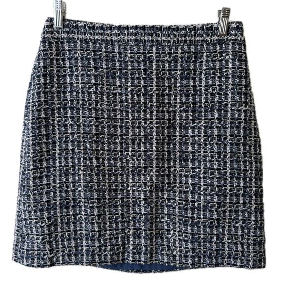 Ann Taylor Factory Petite Blue/Pink Tweed A-Line Above-Knee Work/Office Skirt-6P - Picture 1 of 5